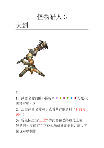 猎人怪物武器大全_怪物猎人中猎人的武器_怪物猎人p3武器