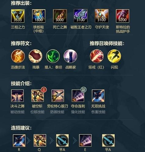 lol剑姬新出装_lol剑姬出装_剑姬出装2020